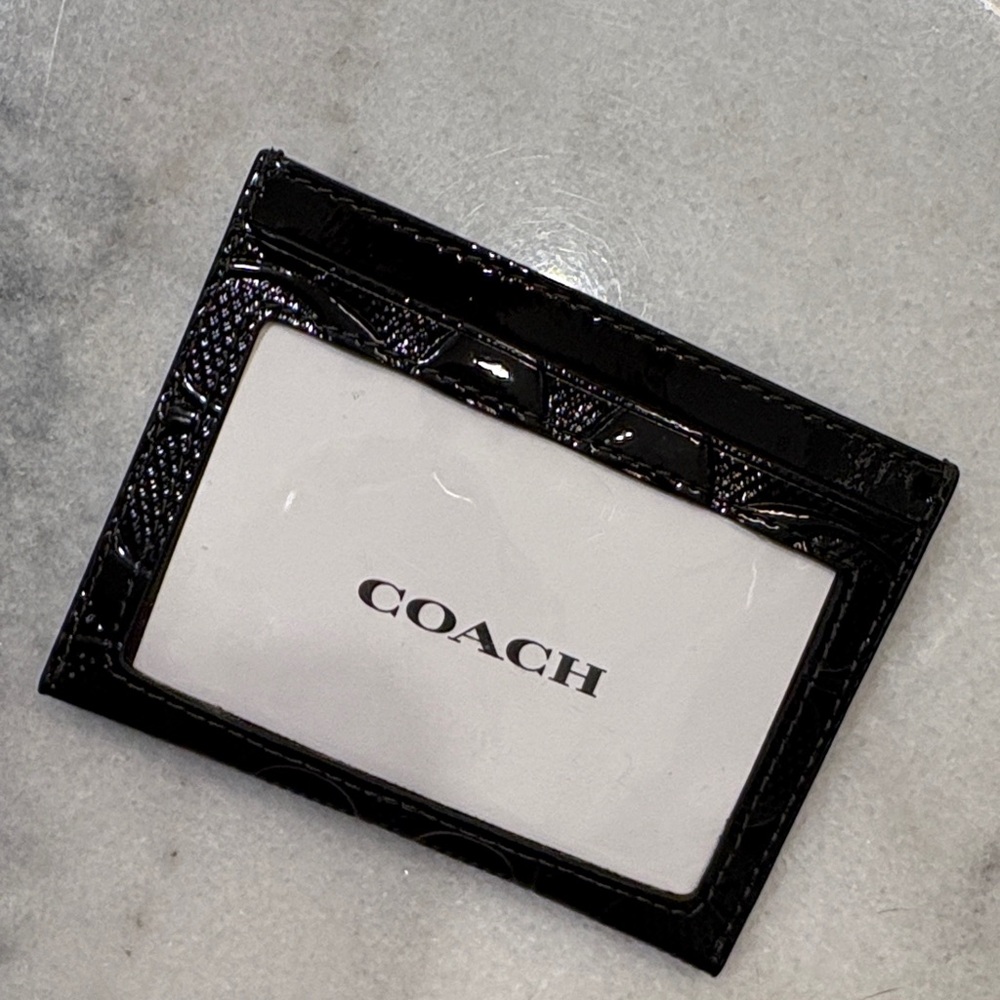 Coach Embossed Black Card Holder